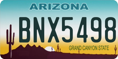 AZ license plate BNX5498