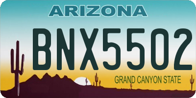 AZ license plate BNX5502