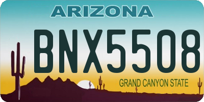 AZ license plate BNX5508