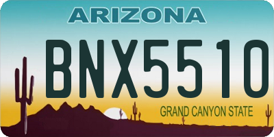 AZ license plate BNX5510