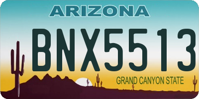 AZ license plate BNX5513