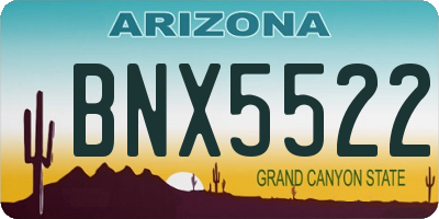 AZ license plate BNX5522