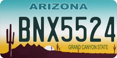 AZ license plate BNX5524