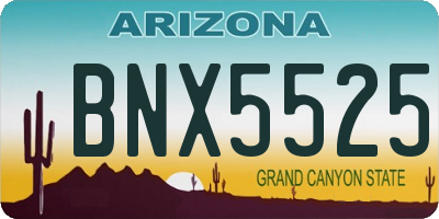 AZ license plate BNX5525