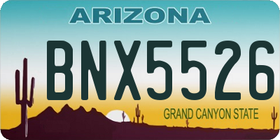 AZ license plate BNX5526