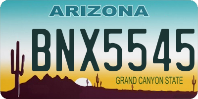 AZ license plate BNX5545