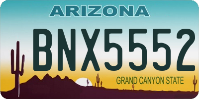 AZ license plate BNX5552