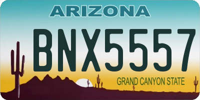 AZ license plate BNX5557