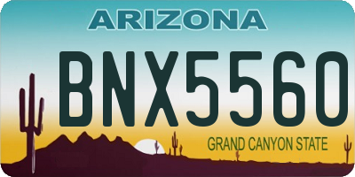 AZ license plate BNX5560