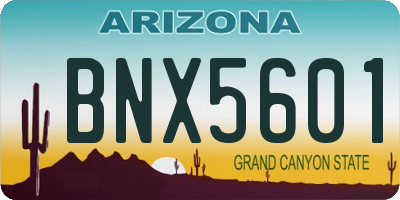 AZ license plate BNX5601