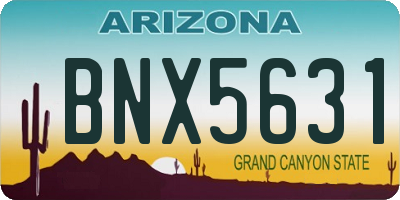 AZ license plate BNX5631