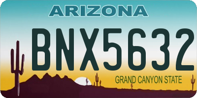 AZ license plate BNX5632
