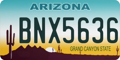 AZ license plate BNX5636