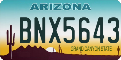 AZ license plate BNX5643