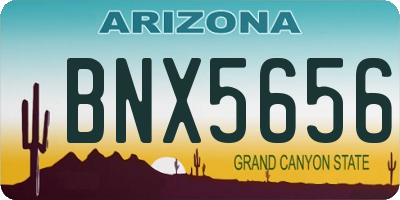 AZ license plate BNX5656