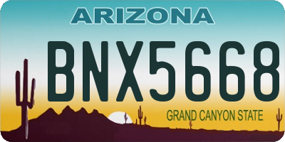 AZ license plate BNX5668