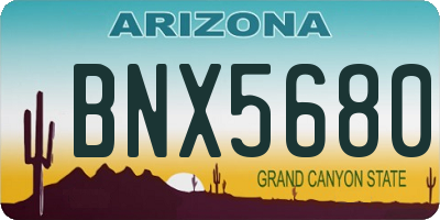 AZ license plate BNX5680