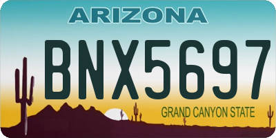 AZ license plate BNX5697
