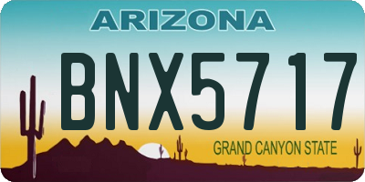 AZ license plate BNX5717