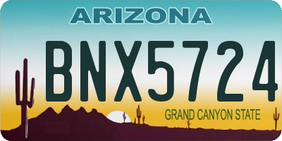 AZ license plate BNX5724