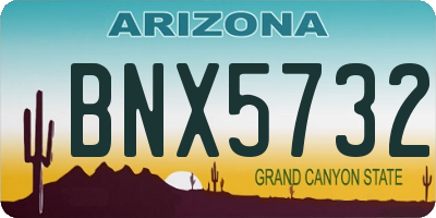 AZ license plate BNX5732