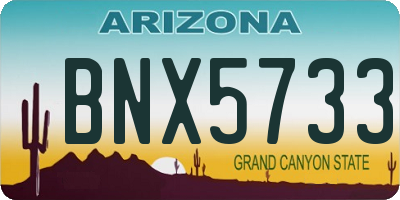 AZ license plate BNX5733