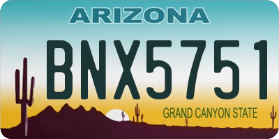 AZ license plate BNX5751