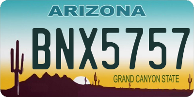 AZ license plate BNX5757