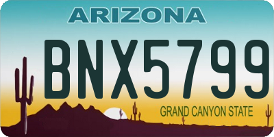 AZ license plate BNX5799