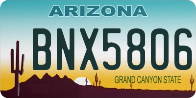AZ license plate BNX5806