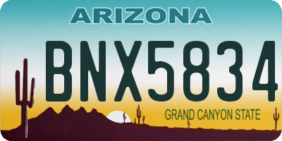 AZ license plate BNX5834