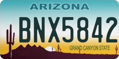 AZ license plate BNX5842