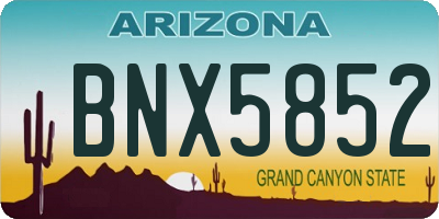AZ license plate BNX5852