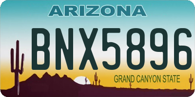 AZ license plate BNX5896