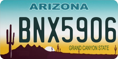 AZ license plate BNX5906