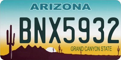 AZ license plate BNX5932