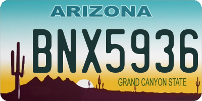 AZ license plate BNX5936