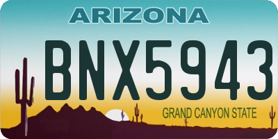 AZ license plate BNX5943