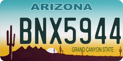AZ license plate BNX5944