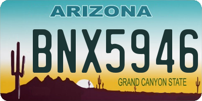 AZ license plate BNX5946