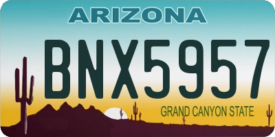 AZ license plate BNX5957