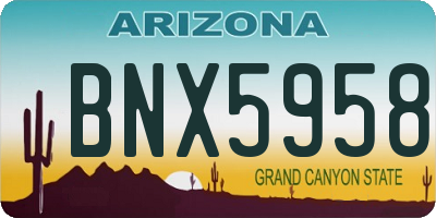 AZ license plate BNX5958