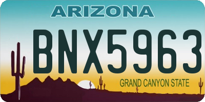 AZ license plate BNX5963