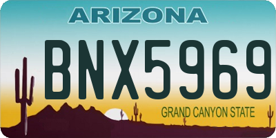 AZ license plate BNX5969