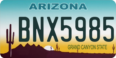 AZ license plate BNX5985