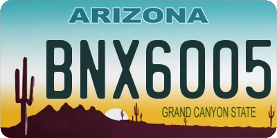 AZ license plate BNX6005