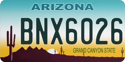 AZ license plate BNX6026