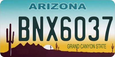 AZ license plate BNX6037