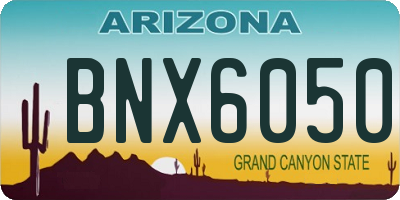 AZ license plate BNX6050