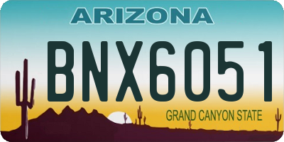 AZ license plate BNX6051
